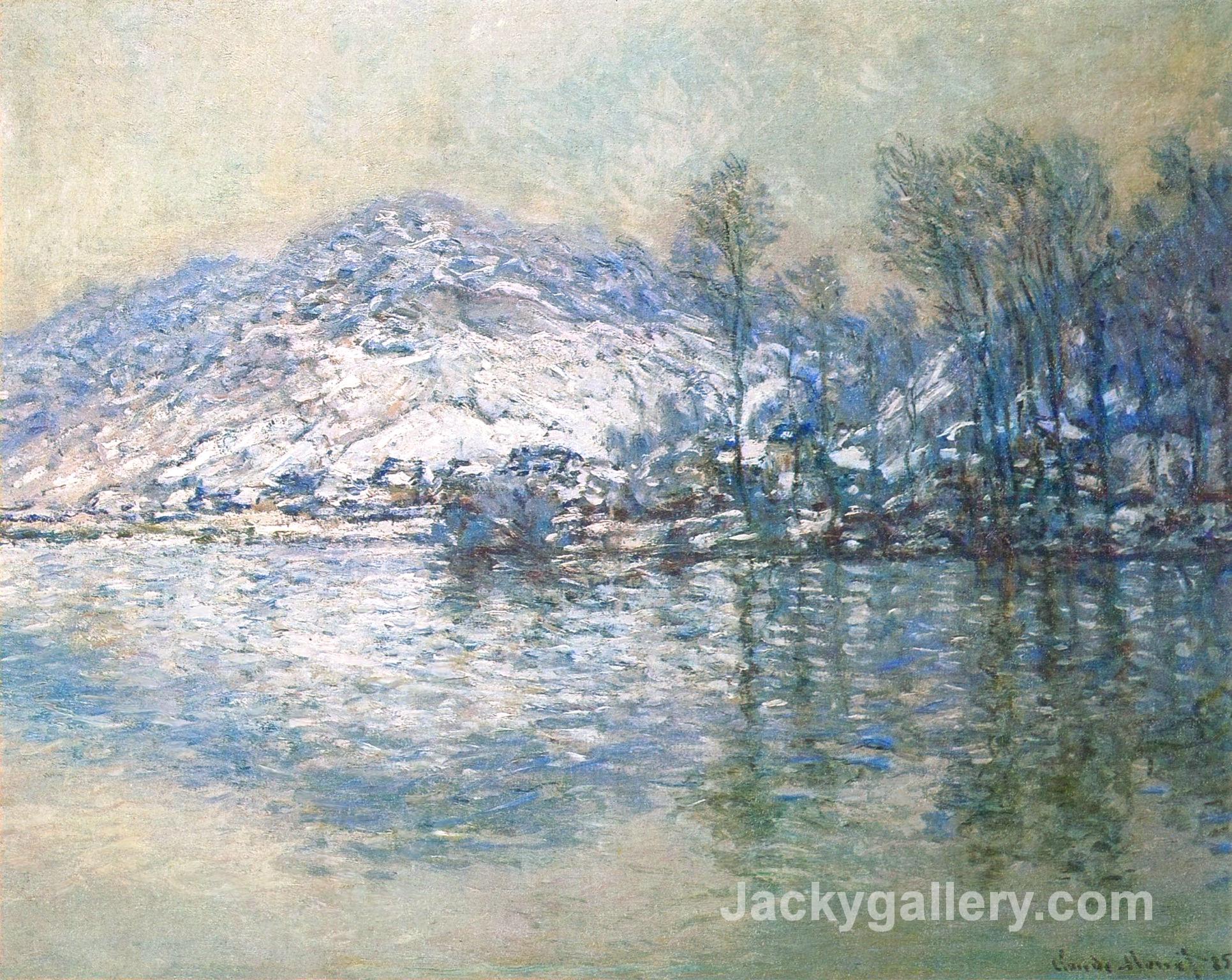 The Seine at Port Villez, Snow Effect by Claude Monet paintings reproduction